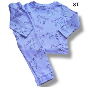 Toddler Girl Purple Thermal Top and Pant Set Size 3T